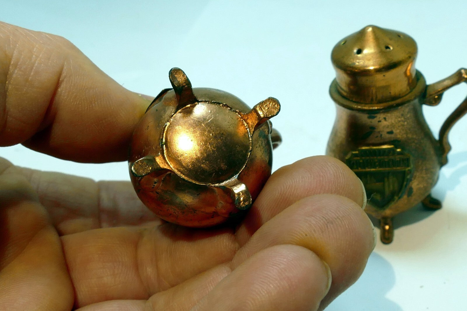Copper Salt & Pepper Shaker Souvenir Of Salt Lake Temple City Utah USA