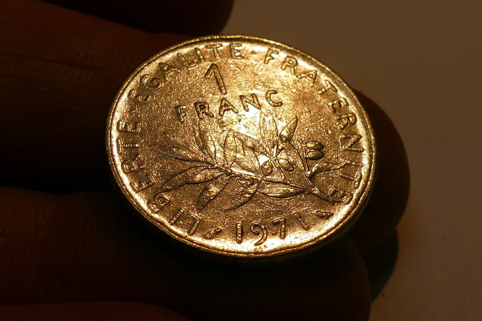 1971 France 1 Franc Coin   World  circulated used