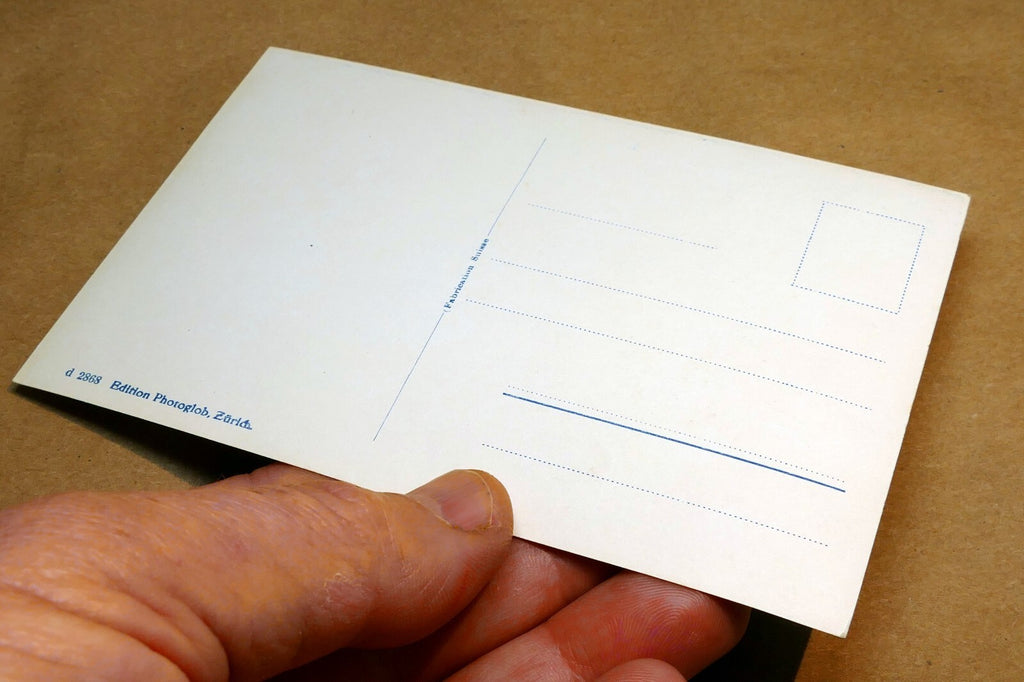 Axenstrasse mit Flüelen und Bristenstock Switzerland  1930's postcard - unposted