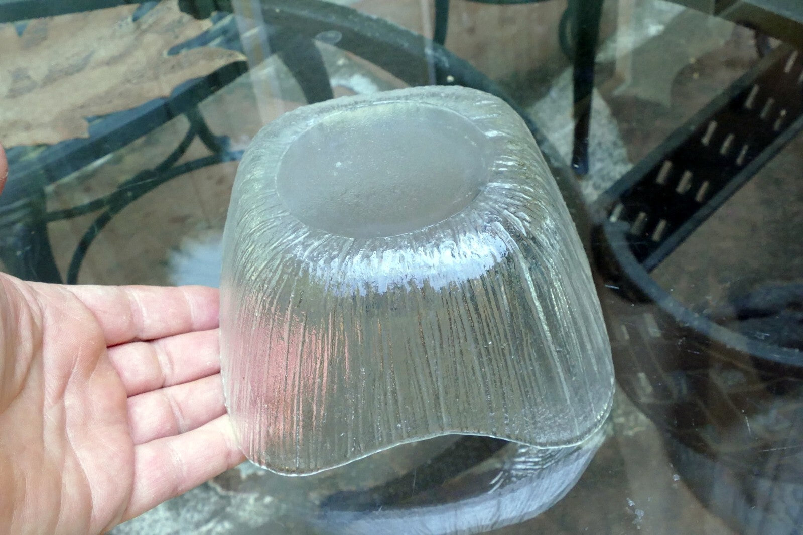 Sasaki Japan Rain Textured Square Clear Glass 5 1/2" Dish Bowl 5.5X5.5X3" deep