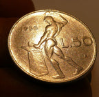 1956 repvbblica italiana l.50 italy italian 50 lire coin italy