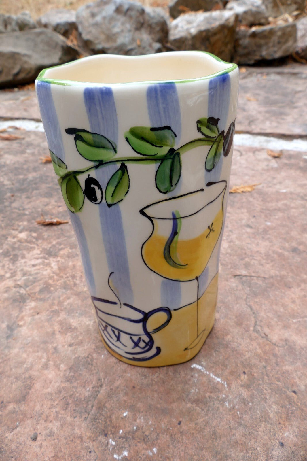 Julia Junkin Wine Chiller Cooler Ice Bucket Cooler Wine Bottle & Goblets Grapes