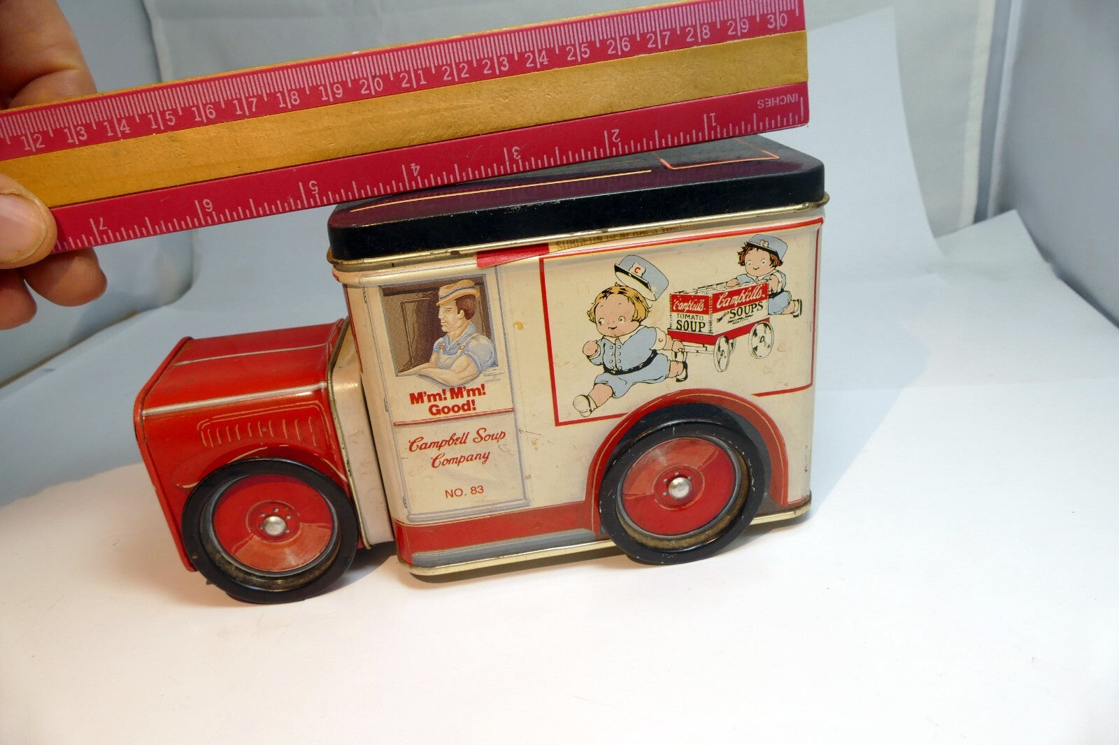 Campbell's Soup Tin Box Co Truck Car With wheels Lid No 83 USA Americana design