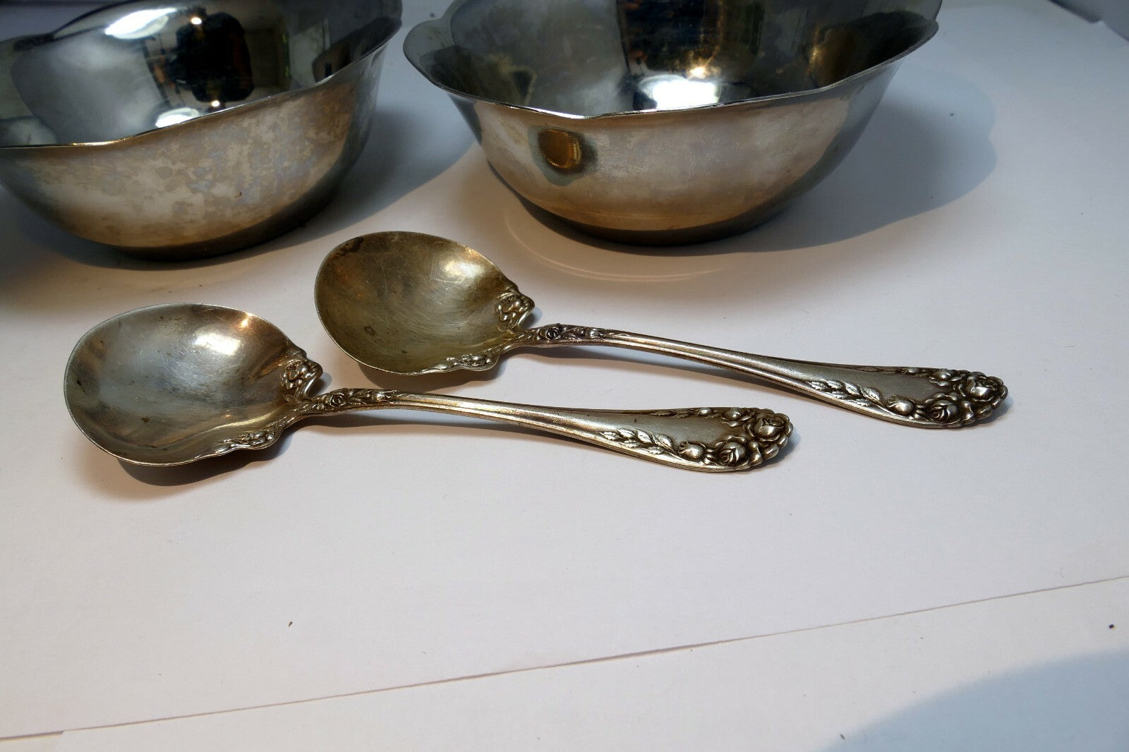 EASTERN STAR Sterling Spoon w/ cereal Bow 1898 (set of two)