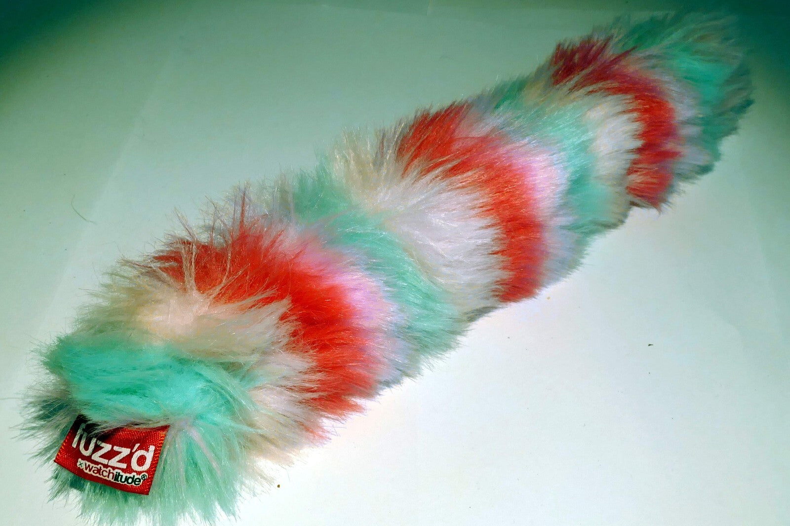 Rainbow Stripes - Slap Bracelet - Fuzz'd   fluffy pink