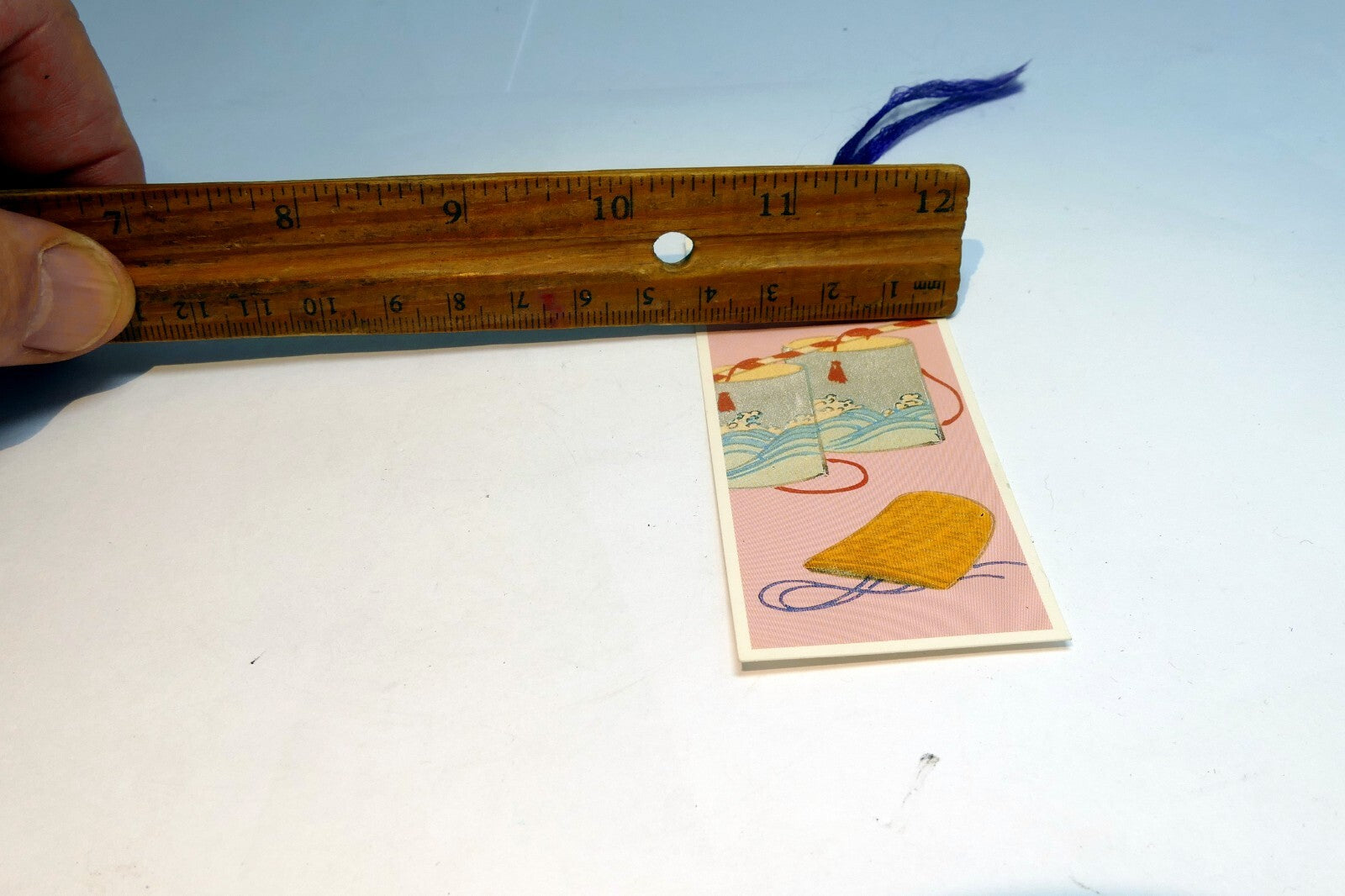 Japanese Ocean Wave Bookmark scroll vintage small 9X4cm
