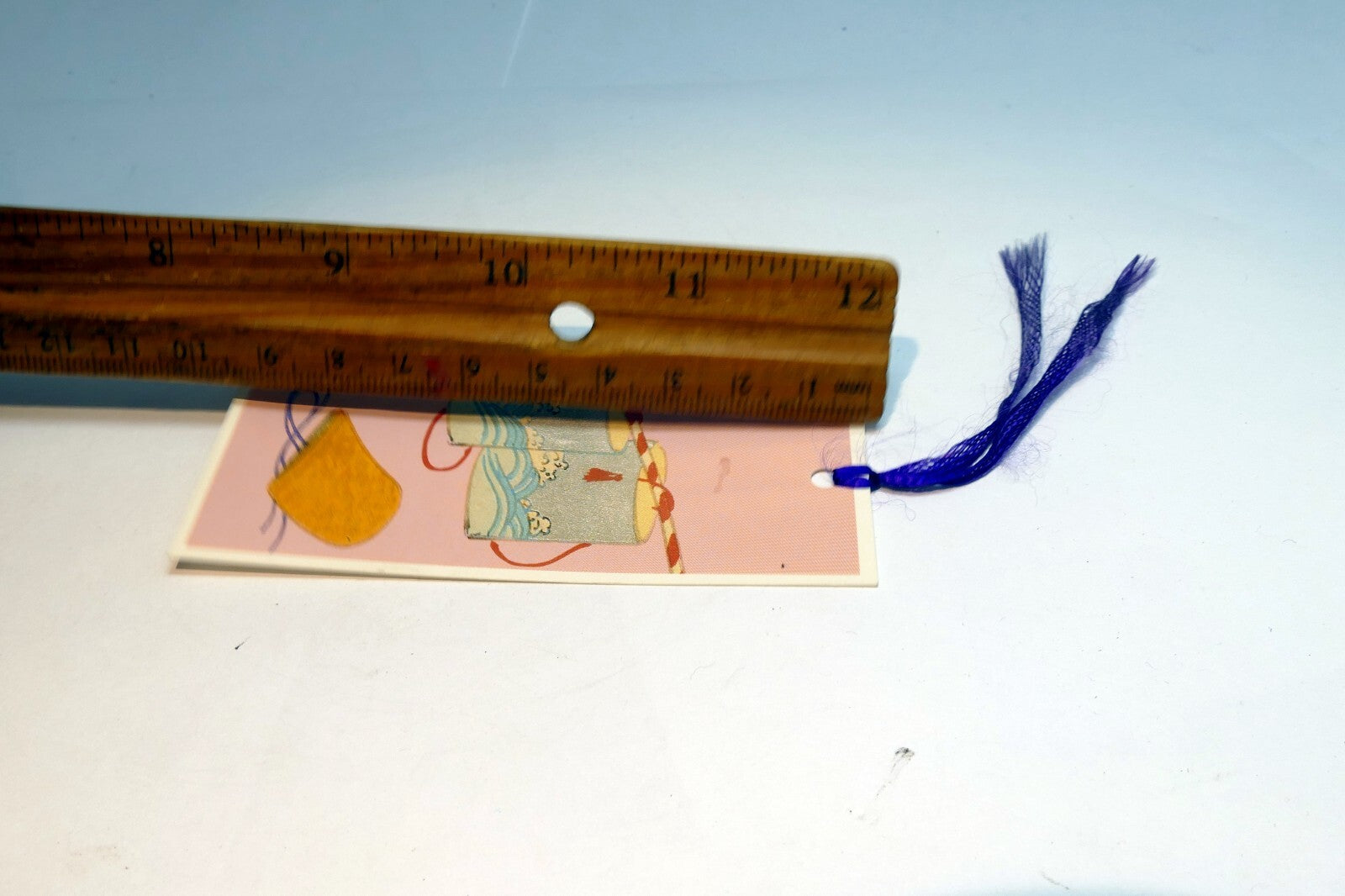 Japanese Ocean Wave Bookmark scroll vintage small 9X4cm