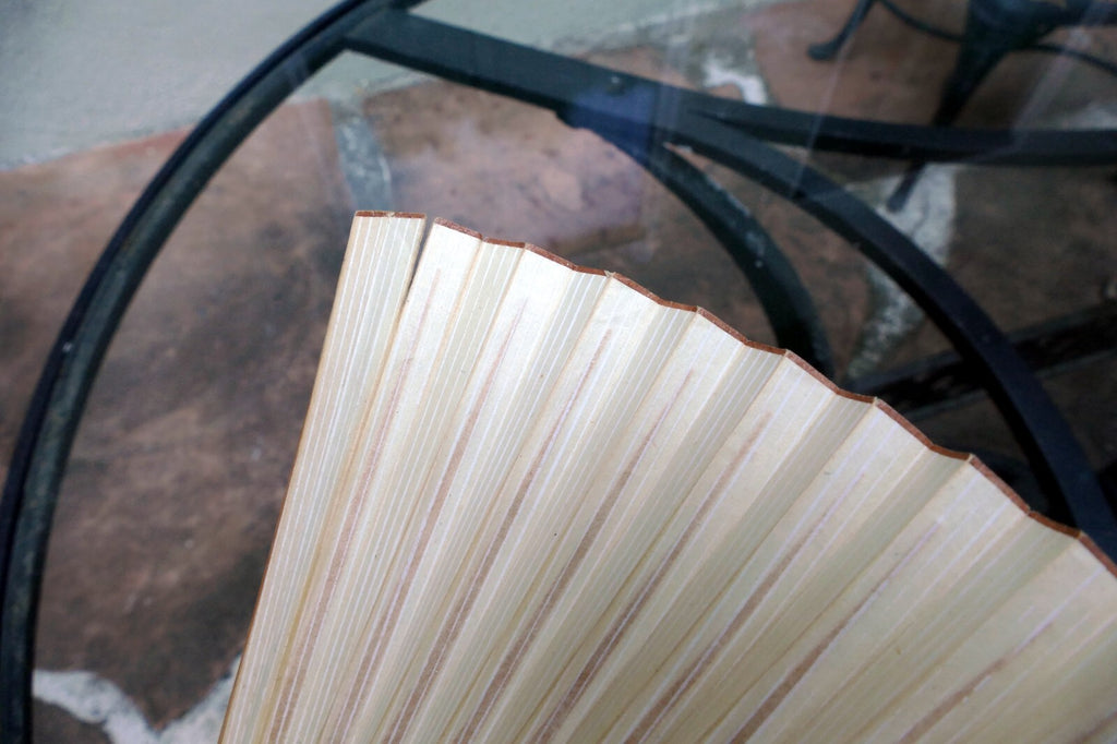 Japanese Hand FOLDING FAN, Bamboo with Cricket hand painted