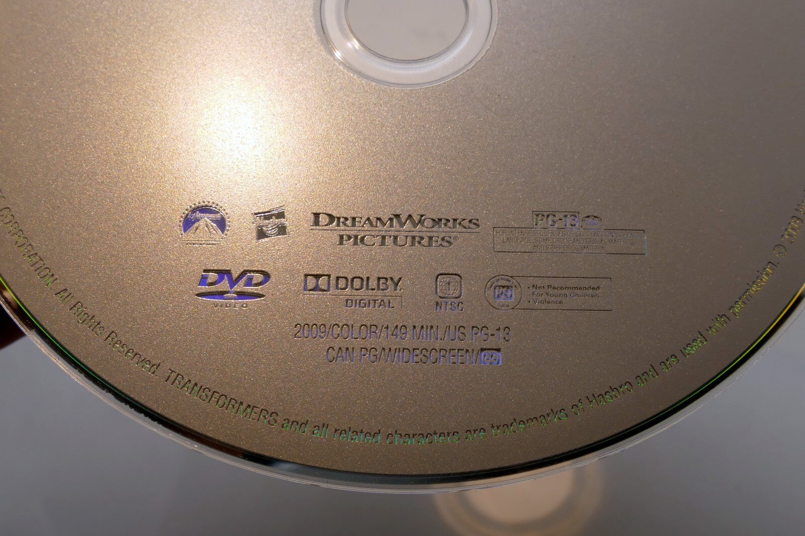 Transformers: Revenge of the Fallen DVD disc only
