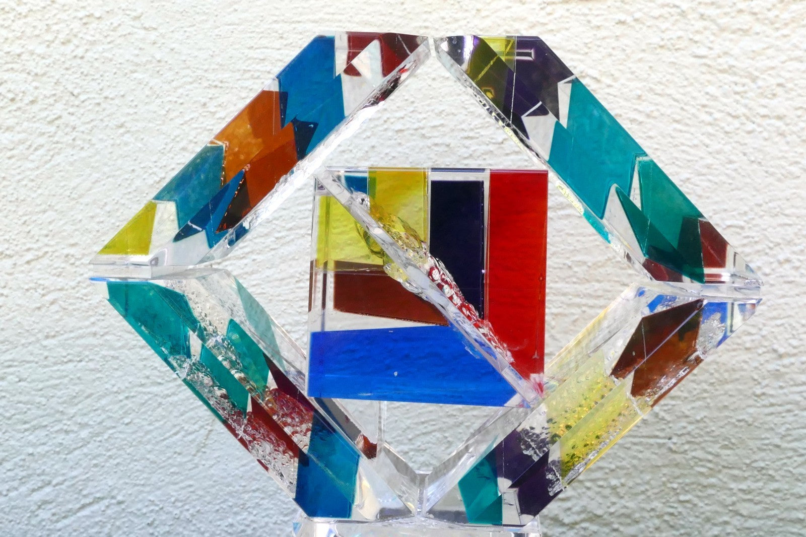 Rod R. Garrett Artist Acrylic Table Modern Sculpture Signed "New Ounce" 1999