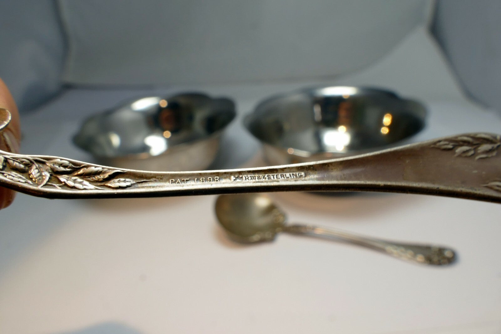 EASTERN STAR Sterling Spoon w/ cereal Bow 1898 (set of two)