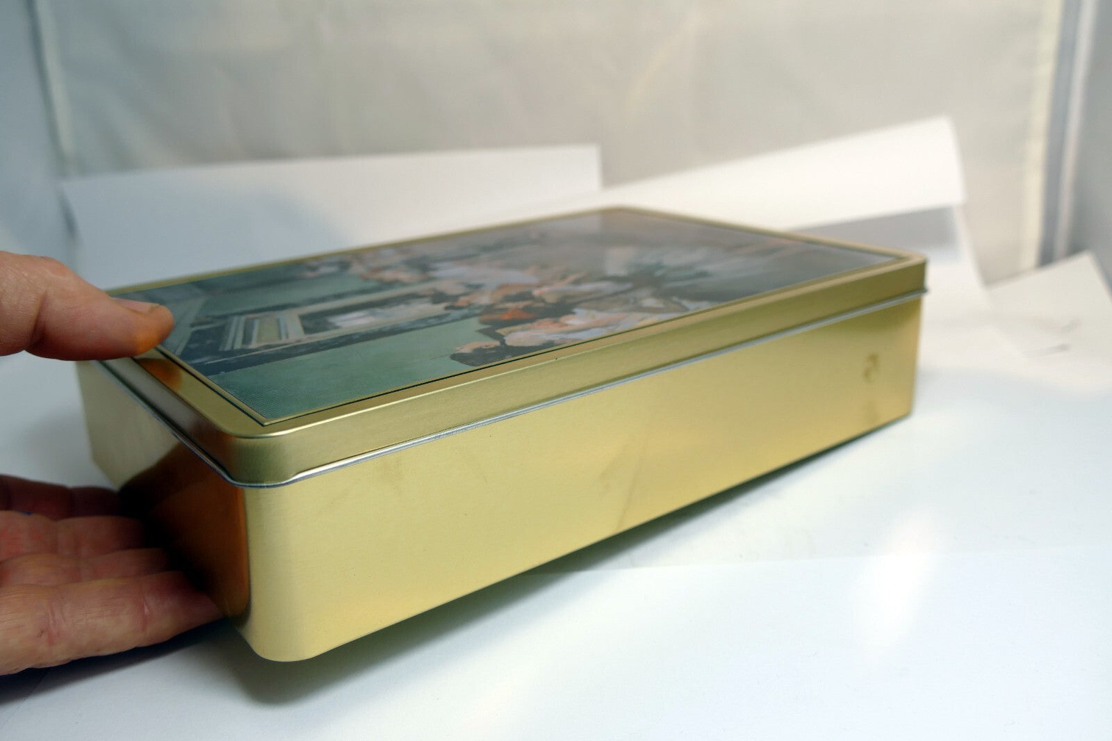 Stollwerck DECORATIVE TIN ballerina Degas 9X6" large Chocolates made in Germany