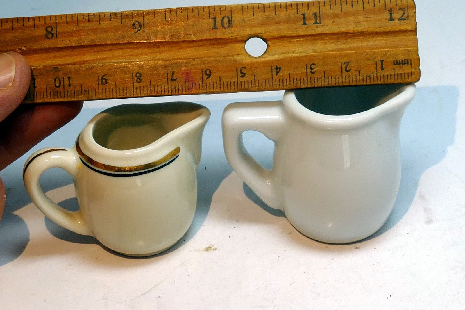 Suisse Langenthal mini cream pitcher  miniature set of two white porcelain