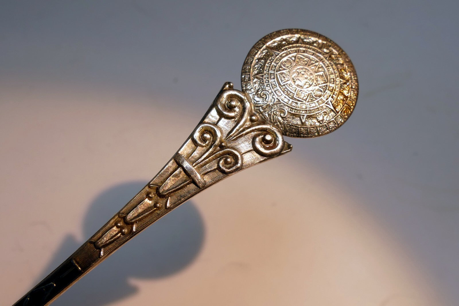 925 Sterling Silver - TAXCO Aztec Calendar Spoon -  Mexico 25 gr.