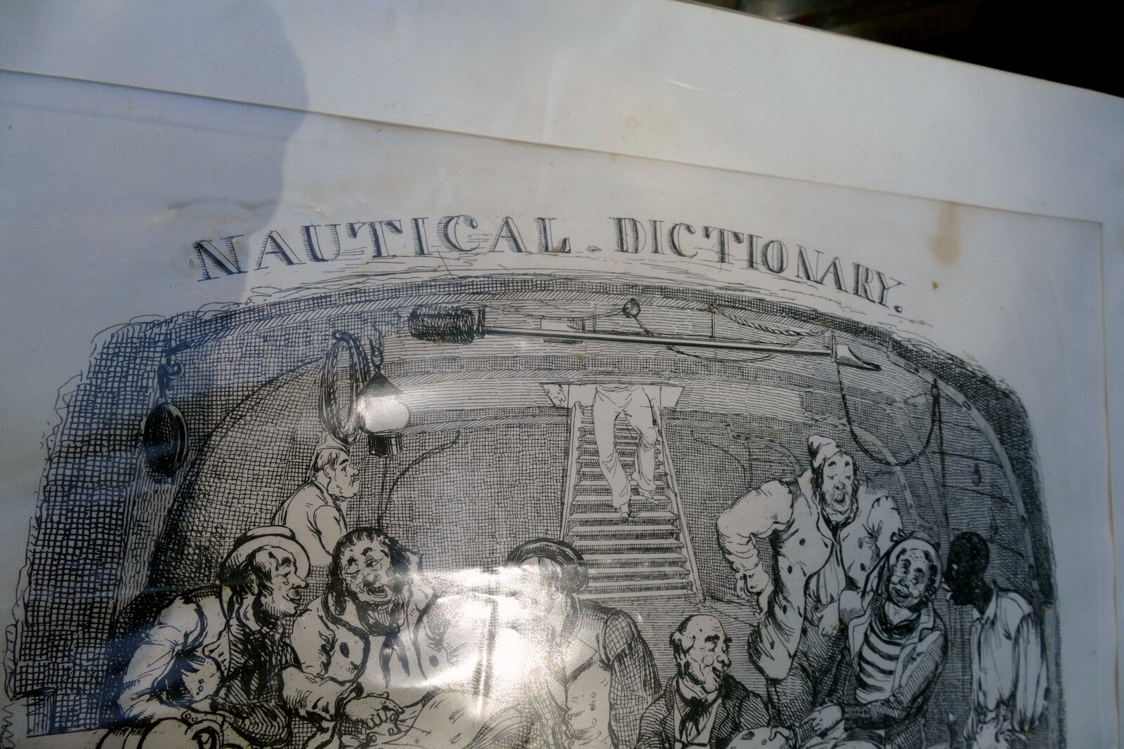 NAUTICAL DICTIONARY HENRY HEATH CARICATURE PRINT Title Page 1840 Victorian navy