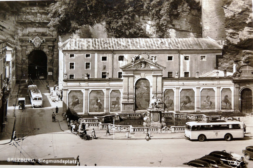 Siegmundsplatz salzburg alps austria postcard 1940's   unposted