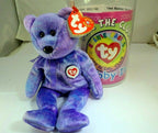 Ty beanie babies "clubby iv" usa 8" with official club button badge surprise