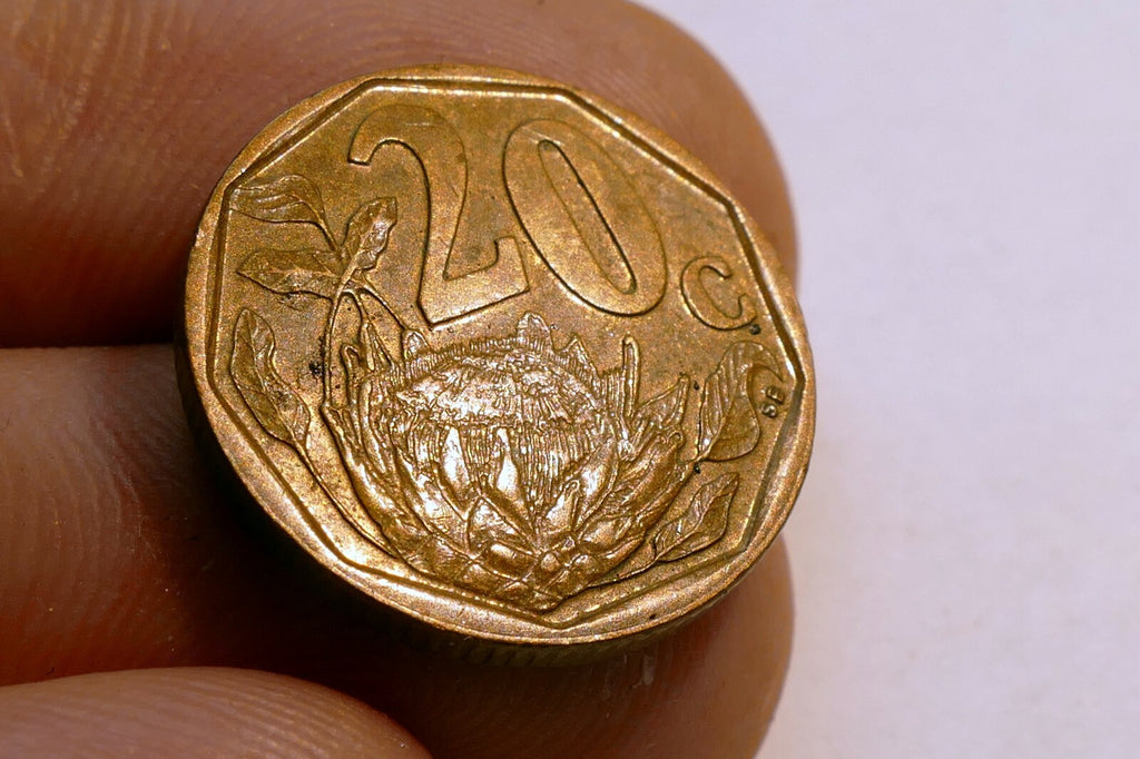 South Africa 20 Cents Tswana Legend - AFERIKA BORWA Coin 1996