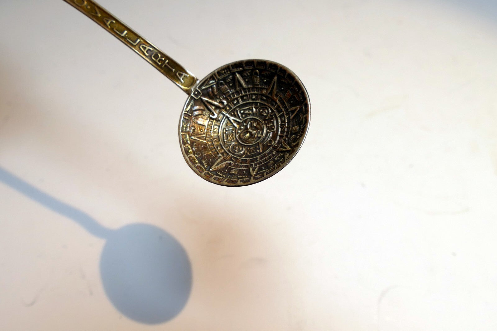 925 Sterling Silver - Acapulco Aztec Calendar Spoon -  Mexico 10 gr.