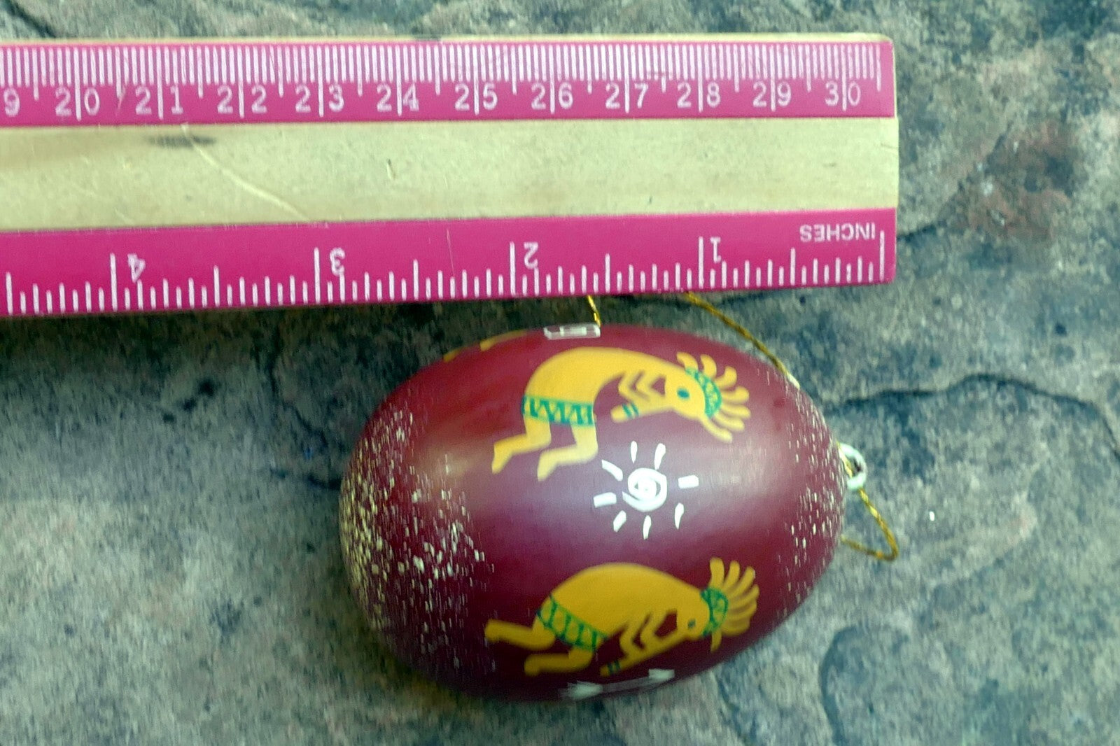 KOKOPELLI  NATIVE AMERICAN DANCE DESIGN GOURD CHRISTMAS ORNAMENT