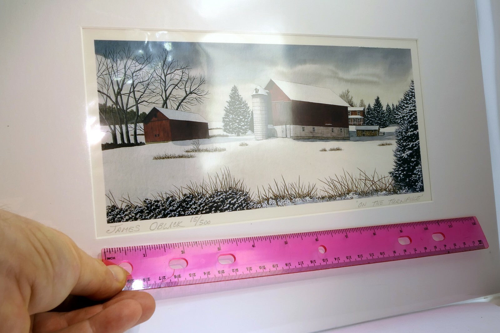 Giclee Print Brown County Artist James Oblack 15/500 Signed "On The Turnpike"