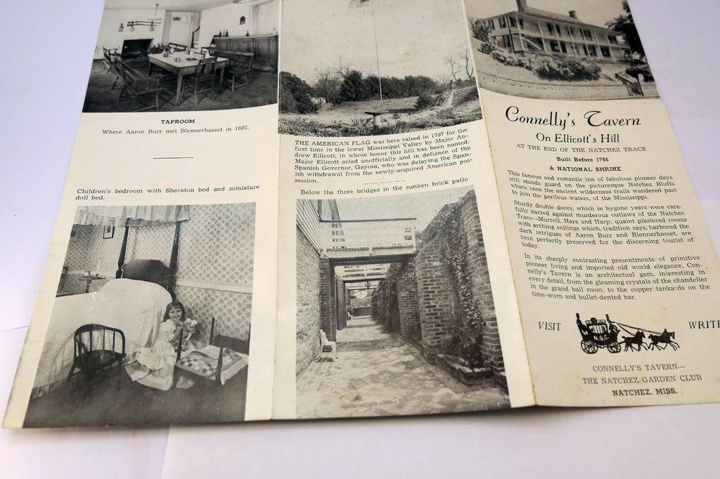 CONNELLY'S TAVERN NATCHEZ MISSISSIPPI 1920's PILGRIMAGE TOUR BROCHURE 1900's