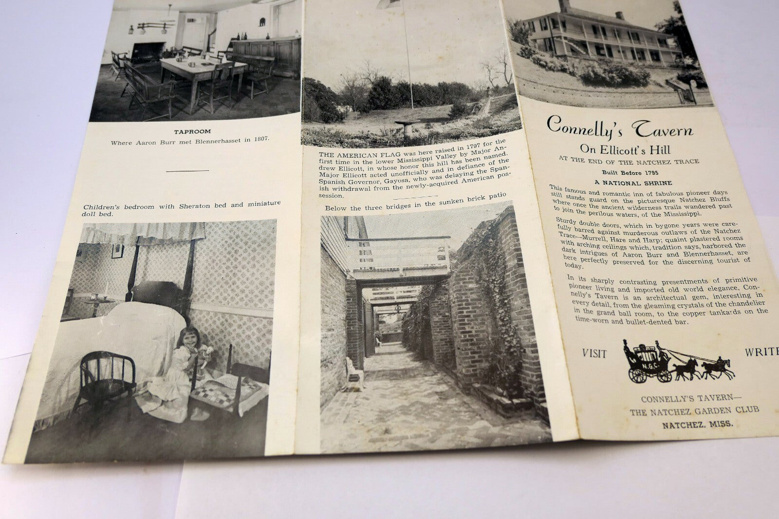 CONNELLY'S TAVERN NATCHEZ MISSISSIPPI 1920's PILGRIMAGE TOUR BROCHURE 1900's