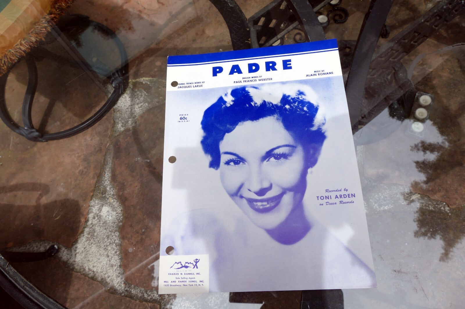 Padre by Alain Romans Toni Arden Paul Webster   1958 Sheet Music