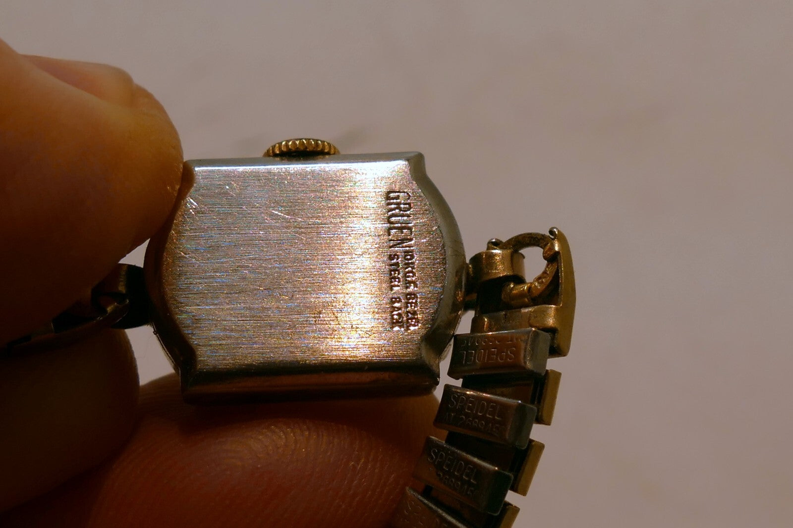 Gruen Precision Ladies Watch 10K RGP BEZEL Square Art Deco - Not working AS IS