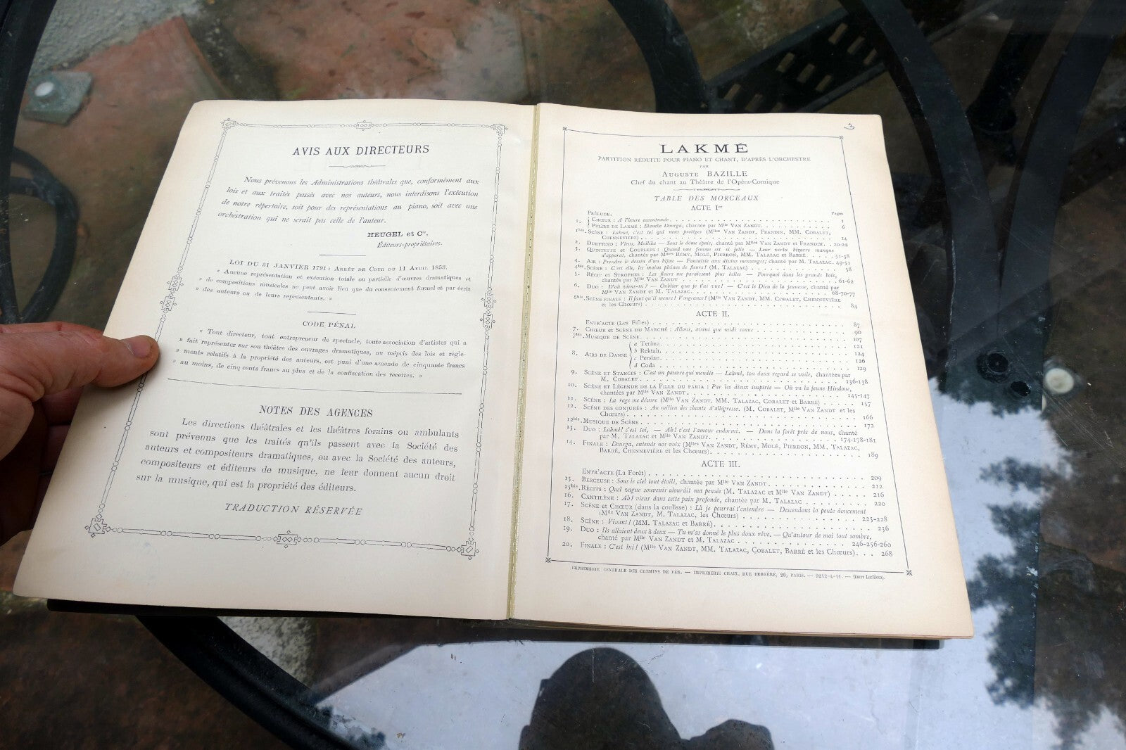 1883 Lakme sheet music  Léo Delibes  Opera en Trois Actes Paris Property Peroni