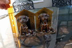 French Bulldog Puppy Dogs Solid Brass Bookends solid metal vintage 4X5"