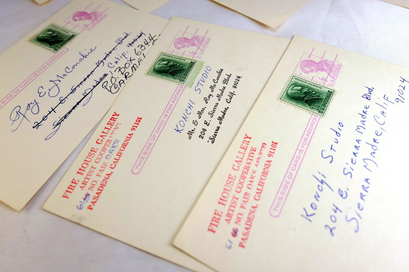 Firehouse gallery artist cooperative pasadena california usa postcard lot of 6