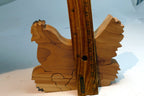 AROMATIC RED CEDAR 6X3X0.5" Wood carved Chicken Chicks moth repellant storage