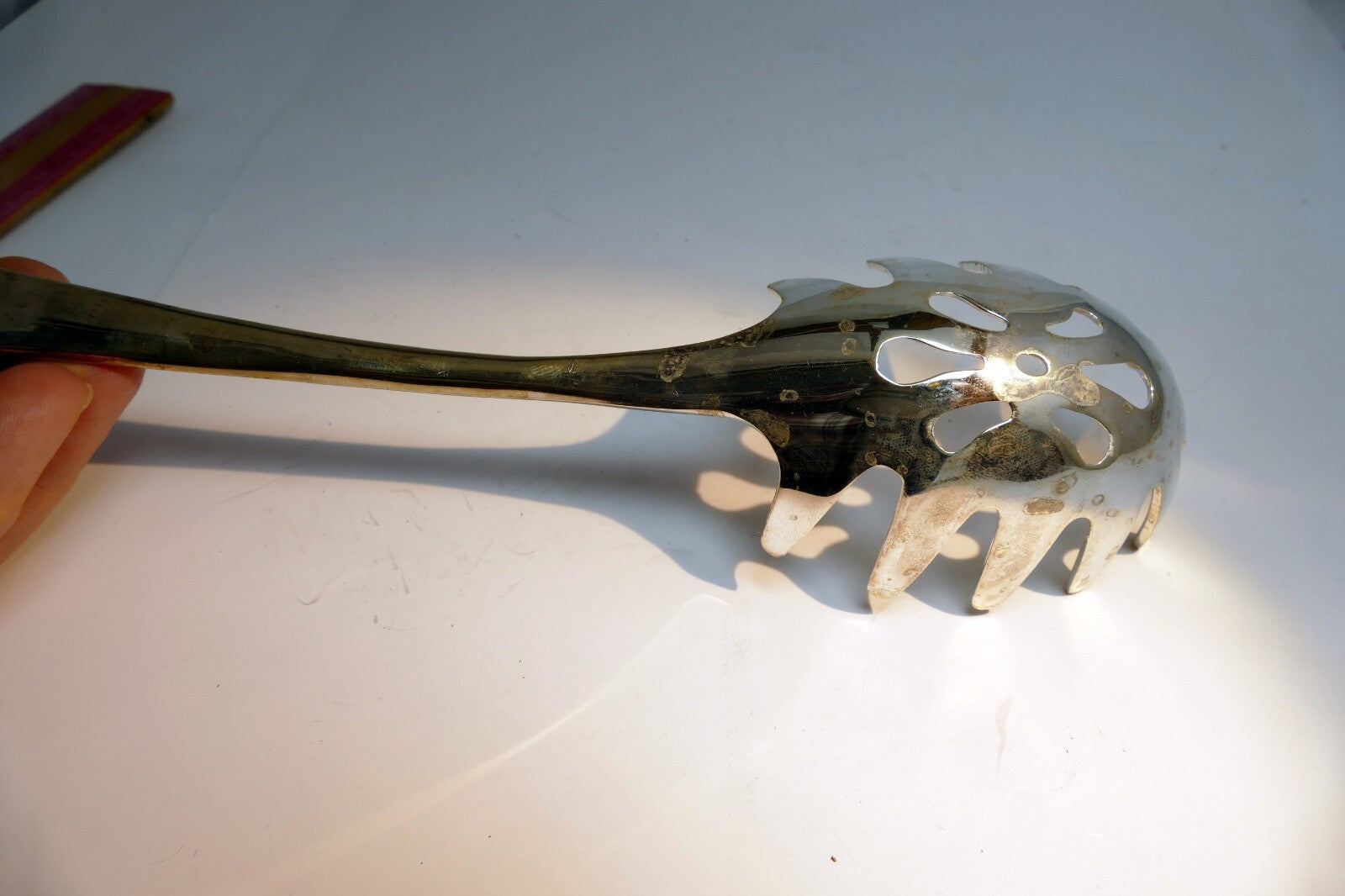 Spaghetti Spoon Pasta Serving Spoon Server Fork Metal silver palte