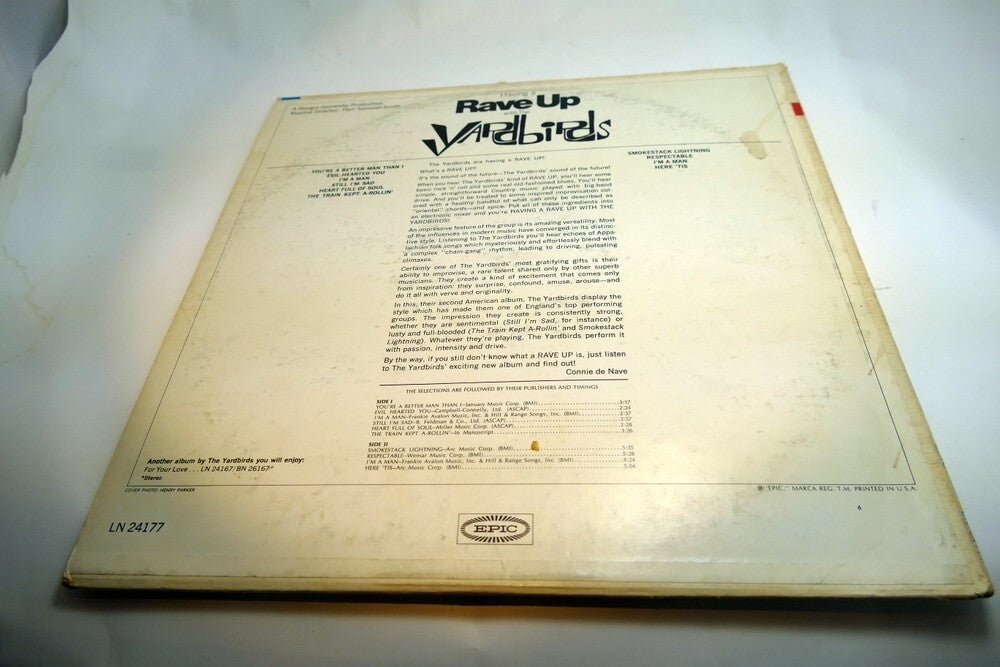The Yardbirds – Having a RAVE UP with 60s LP LN24177 BN 26167 Epic Vinyl
