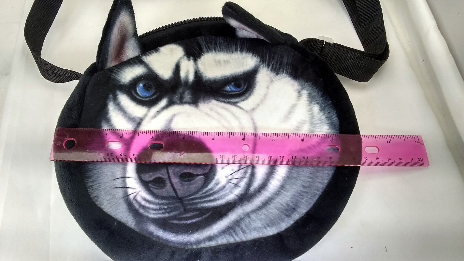 Husky Dog Themed Purse Handbag Cloth Soft Case With shoulder strap kids