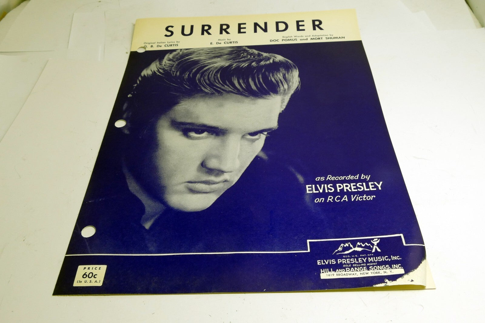 Surrender De Curtis Doc Pomus Mort Shuman  sheet music 1960