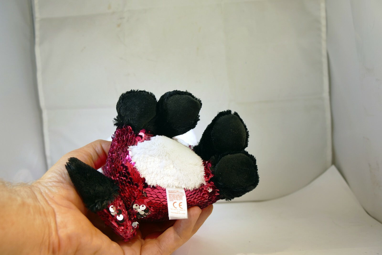 TY Jewel Reversible Sequin Plush Pet Flippy Fox 9" tall Flippables Purple 