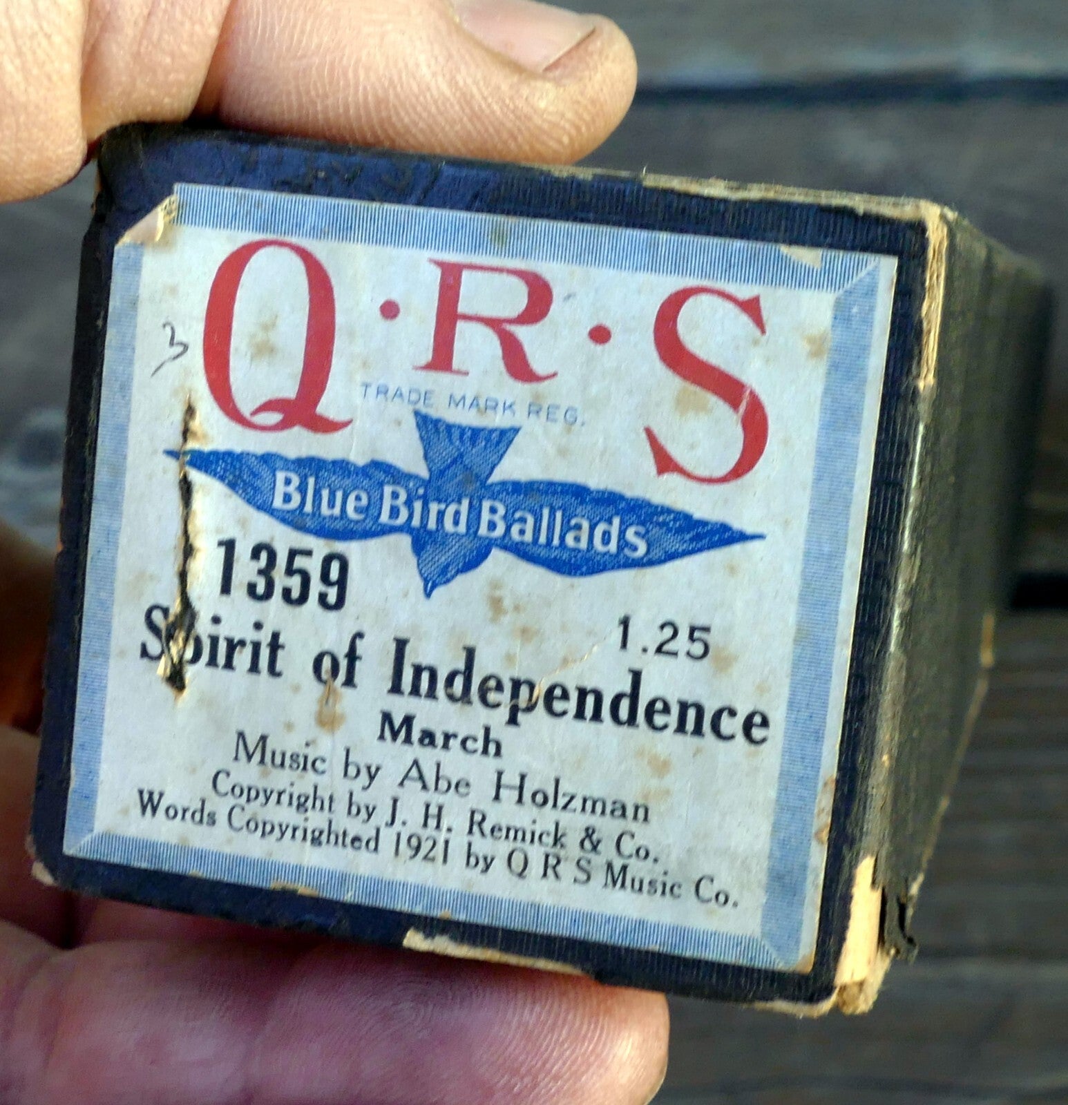 Qrs word roll blue bird ballads 1359 spirit of independence march 1921