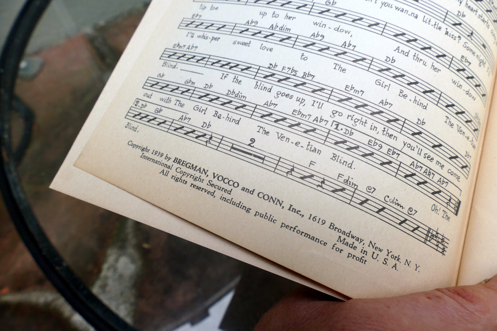 The Girl Behind Venetian blind Fox Trot Sheet Music 1939 orchestra Hathaway