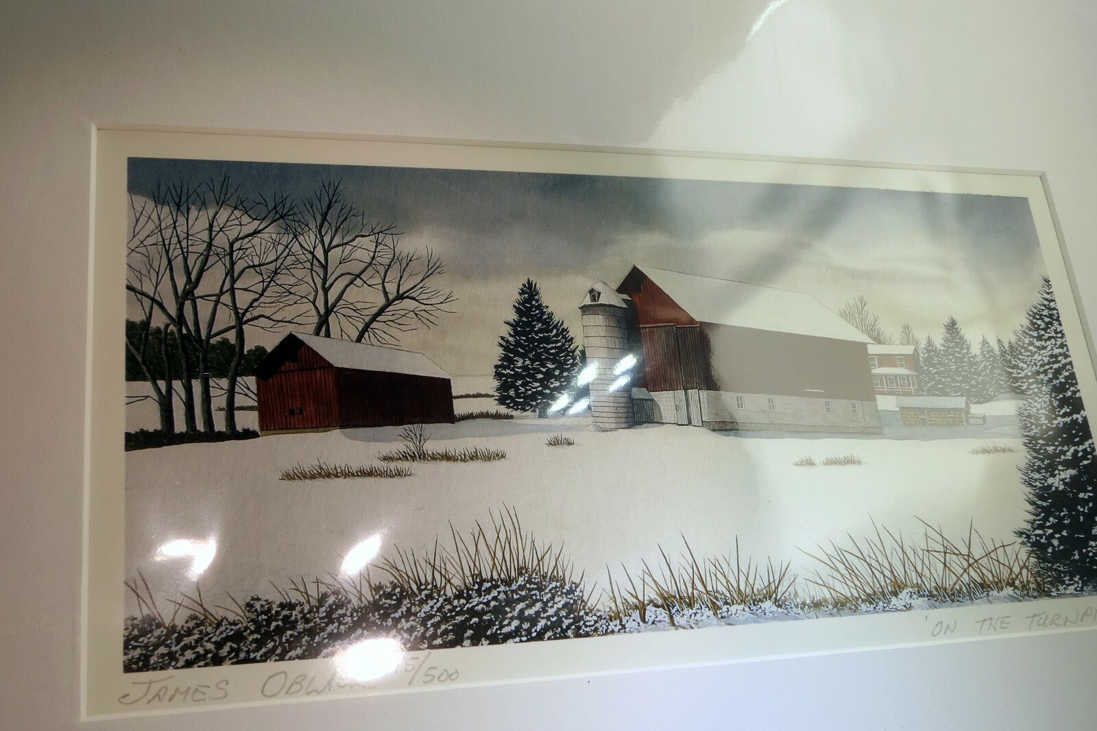 Giclee Print Brown County Artist James Oblack 15/500 Signed "On The Turnpike"