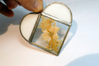 Garden Dried Flowers Stained Glass Suncatcher 3" Heart Shaped sun catcher