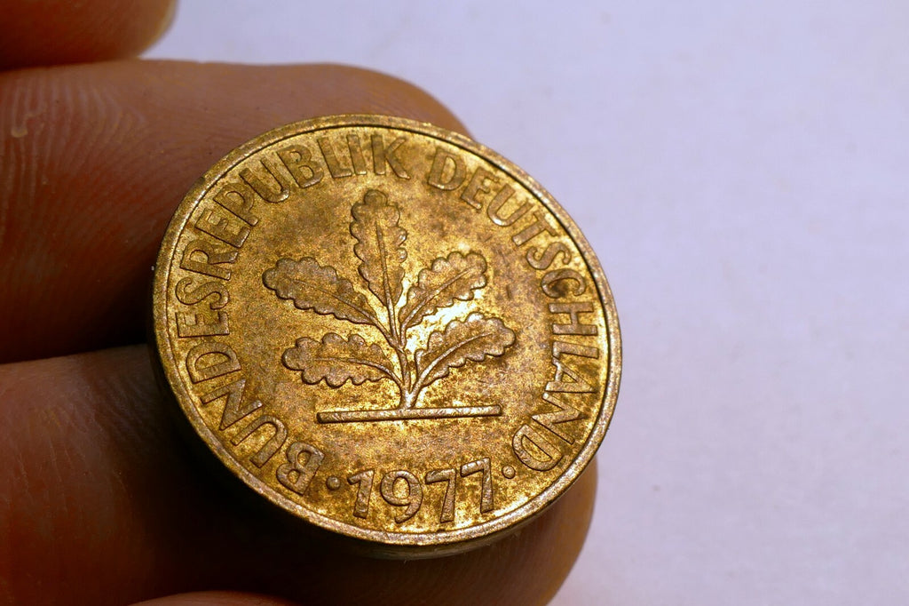 10 Pfennig coin  1977 GERMANY - FEDERAL REPUBLIC Oak Leaf