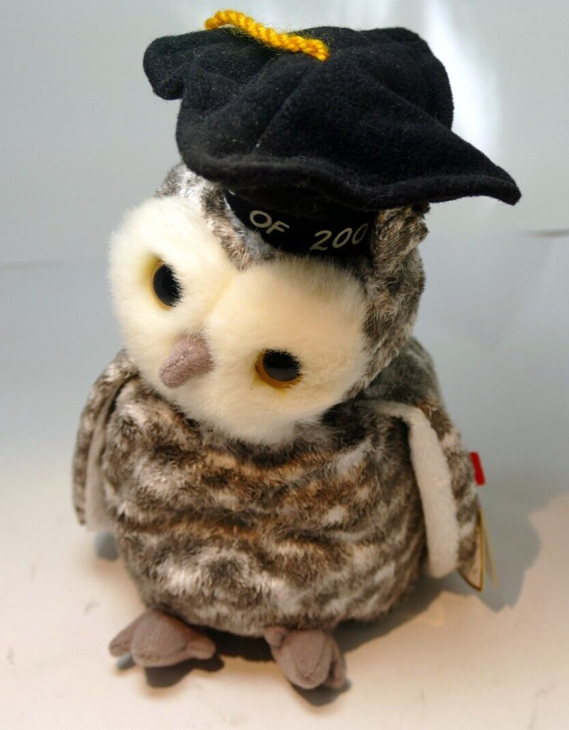 2000 ty beanie babies   smart owl class of 2001