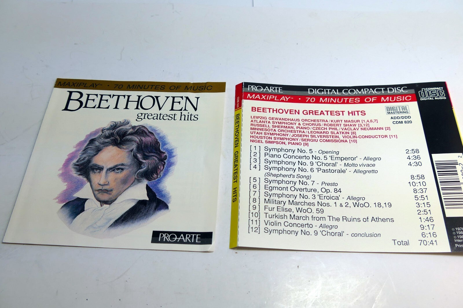 Inlay cover art only   no case or cd included beethoven greatest hits maxiplay