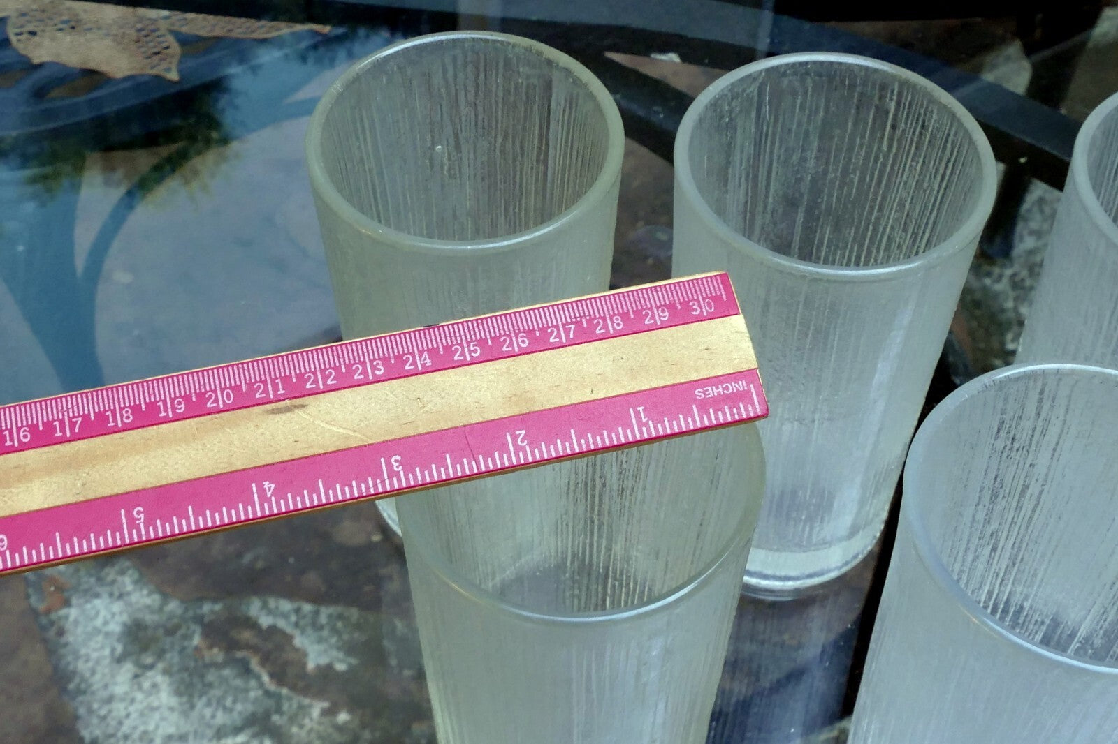 Sasaki RAIN 10oz Flat Tumbler Glasses Set of 5 lot 5.5" tall