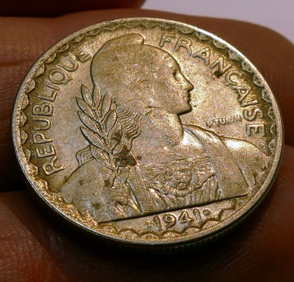 French indochina 1941 20 cent coin france