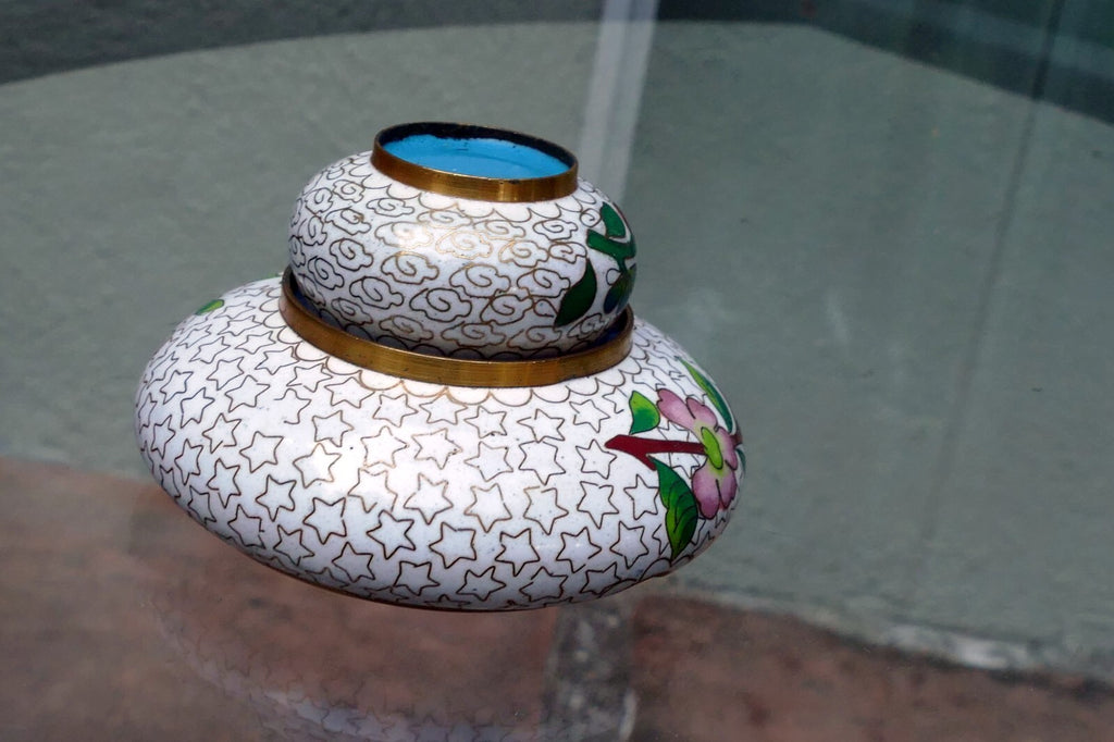 Cloisonne Ass Tray small tray enamel brass 3X3.X1"