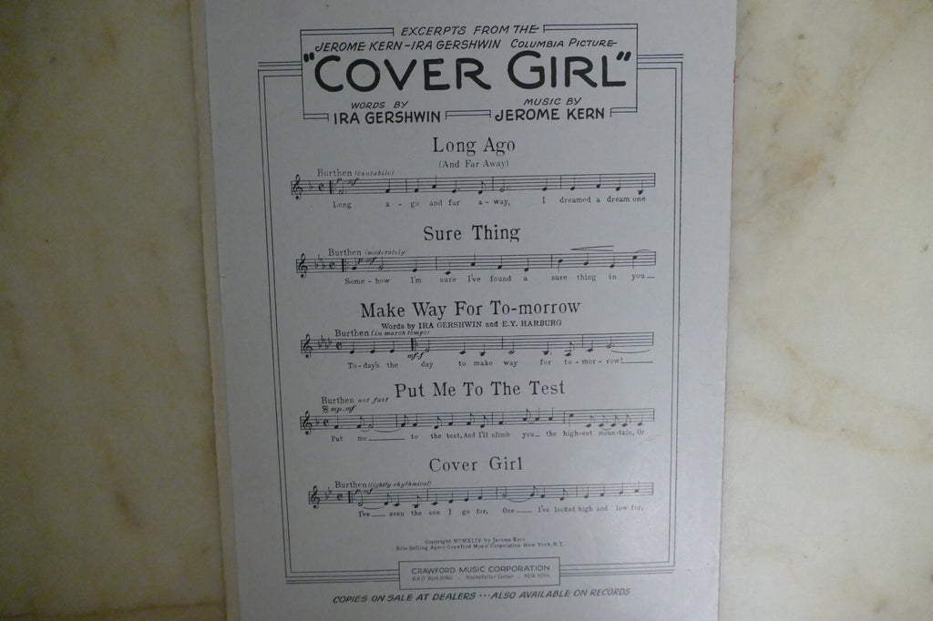 Long Ago 1944 by Jerome Kern from "Cover Girl" musical
