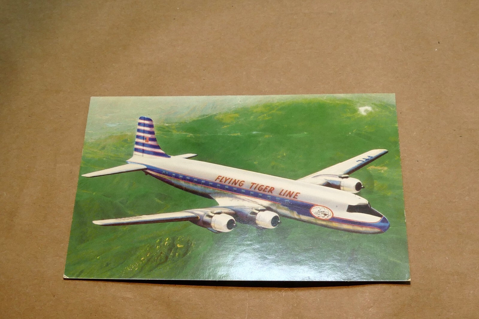 1950s Flying Tiger Airlines DC-6A Day Breaker ADD Postcard unposted
